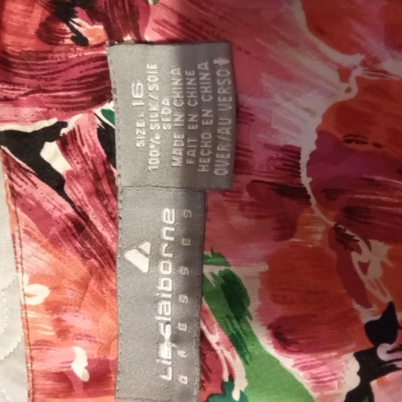100% Silk Liz Claiborne Single Button Floral Jacket - Picture 2 of 5